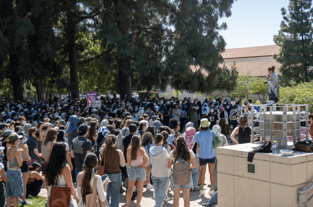 Hundreds of Claremont Colleges Students Rally for divestment after student arrests at Pomona College (Pomona Divest from Apartheid)